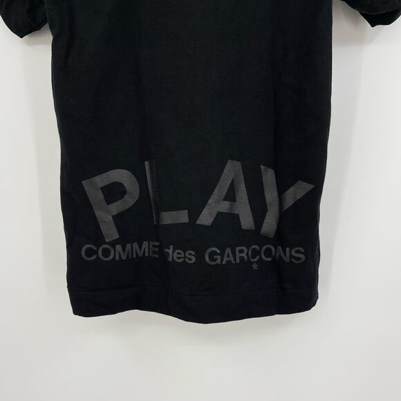 COMME des GARCONS PLAY | Double Hearts Graphic T-Shirt 'Black Black' XS - Picture 7 of 9